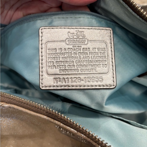 Coach Shimmering Silver Shoulder Bag - Picture 5 of 6